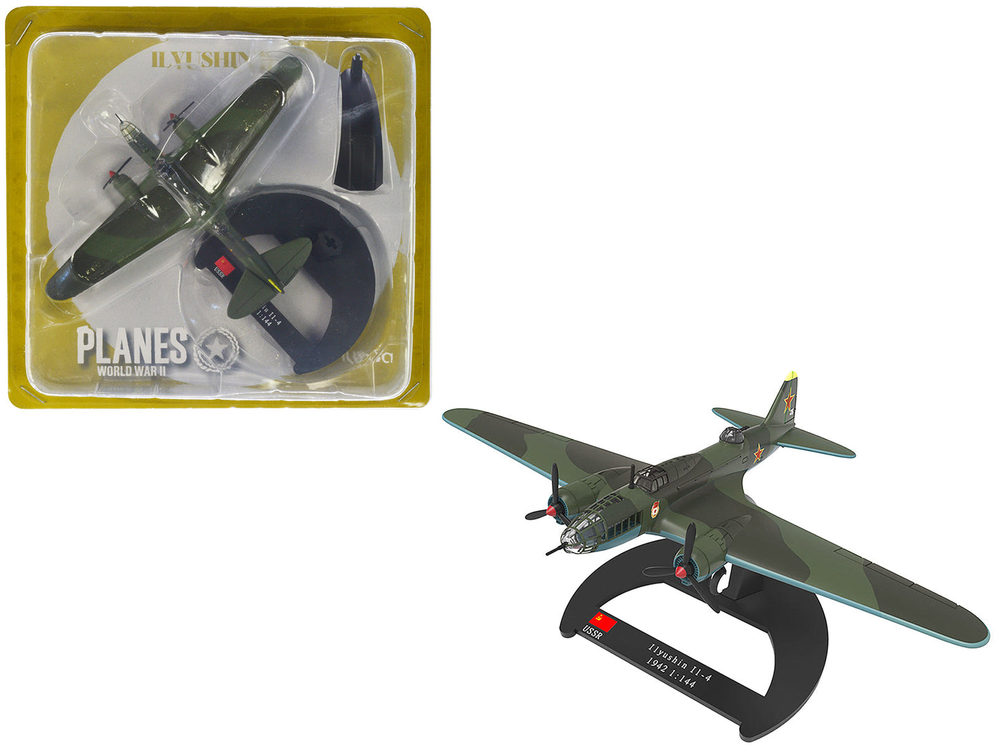 Ilyushin IL-4 Bomber Aircraft "Soviet Baltic Fleet Guards Regiment" (1942) "Planes of World War II" Series 1/144 Diecast Model Airplane
