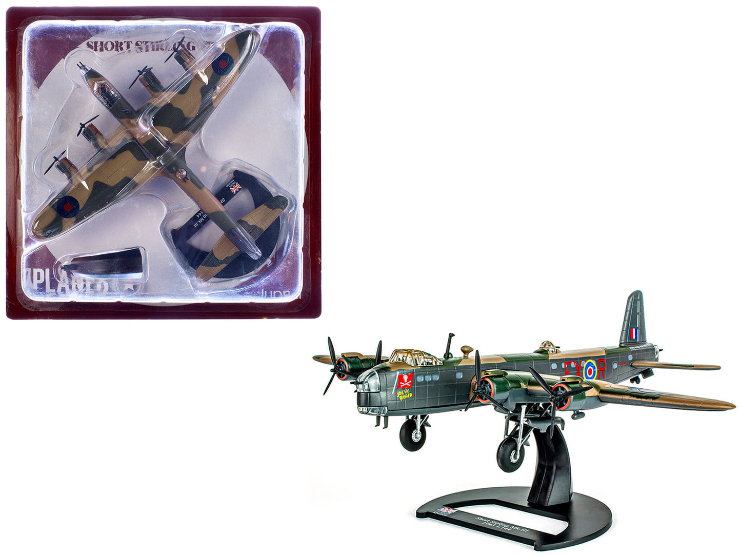 Short Stirling Mk.III Aircraft "Jolly Roger No. 199 Squadron 100 Group" (1943) British Royal Air Force "Planes of World War II" Series 1/144 Diecast Model Airplane