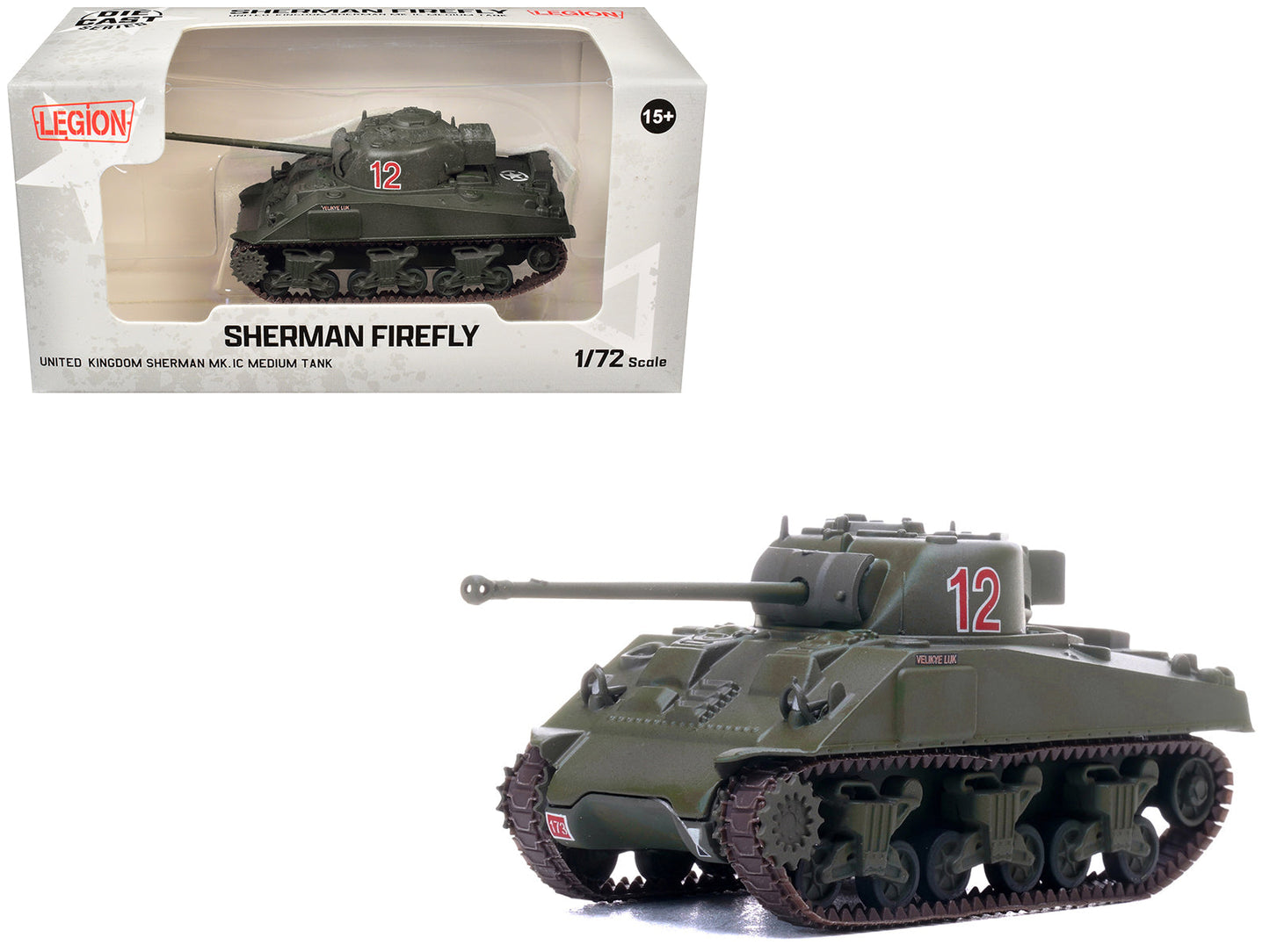 Sherman Firefly Mk.VC Medium Tank "Velikye Luki A Squadron 1st Northamptonshire Yeomanry 33rd Armoured Brigade Normandy" (1944) British Army 1/72 Diecast Model