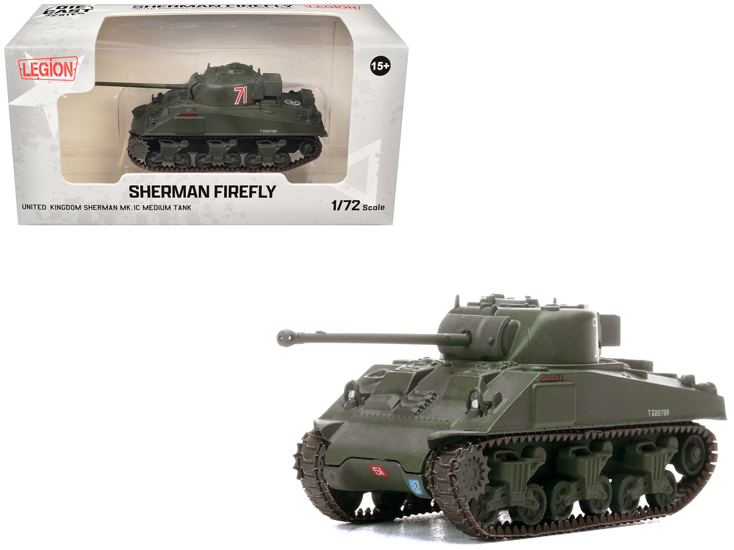 Sherman Firefly Mk.VC Medium Tank "Carole C Squadron 13th/18th Royal Hussars (Queen Mary’s Own) 27th Armoured Brigade Normandy" (1944) British Army 1/72 Diecast Model