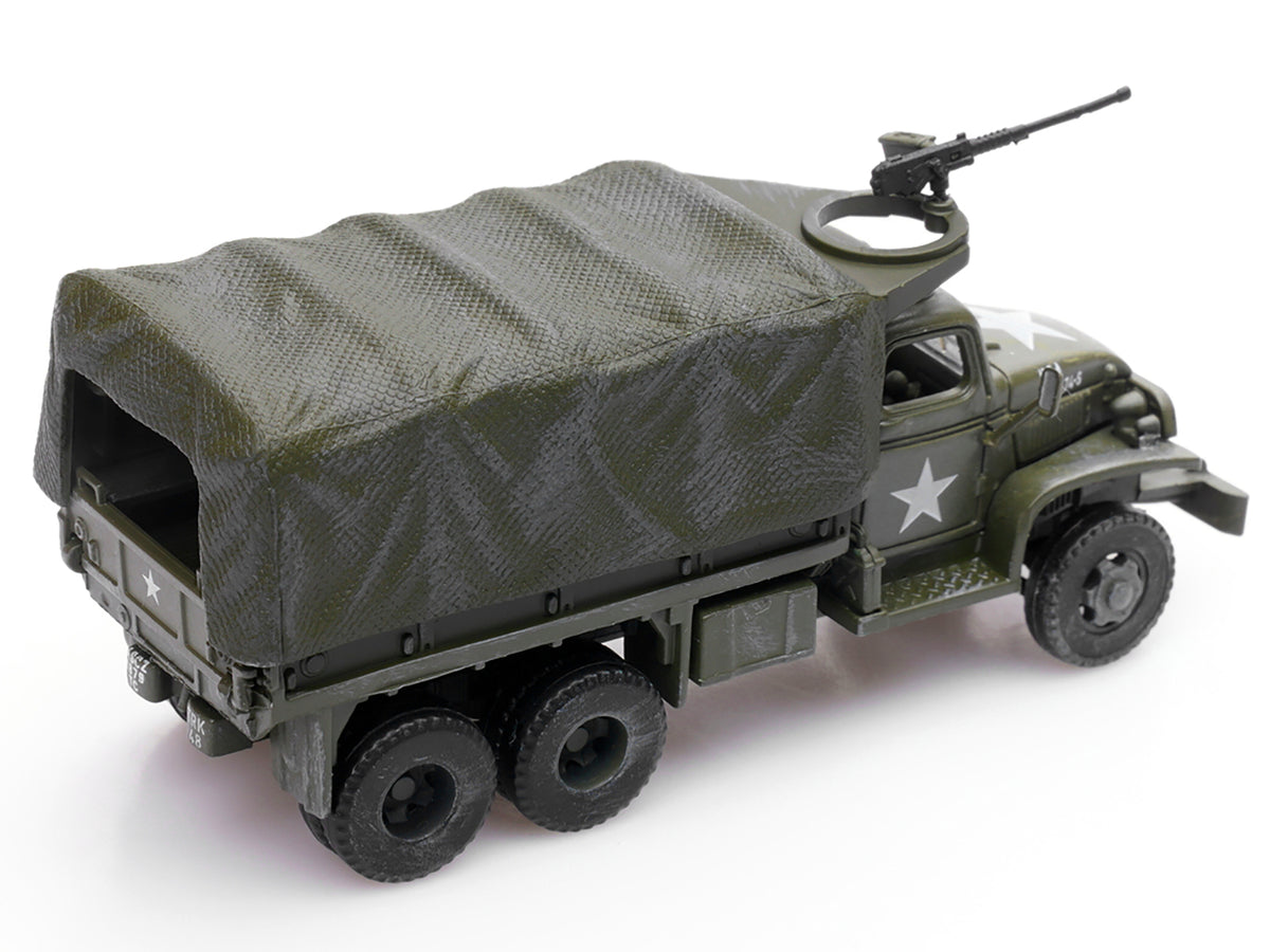 GMC CCKW 353 Truck With Mounted Gun Olive Drab "4148174-S" US Army World War II 1/72 Diecast Model