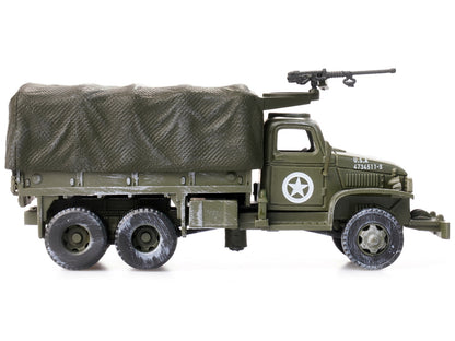 GMC CCKW 353 Truck With Mounted Gun Olive Drab "4734511-S" US Army World War II 1/72 Diecast Model