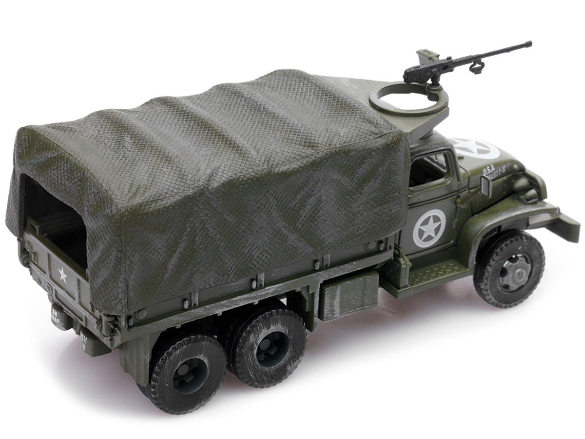 GMC CCKW 353 Truck With Mounted Gun Olive Drab "4734511-S" US Army World War II 1/72 Diecast Model