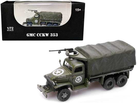 GMC CCKW 353 Truck With Mounted Gun Olive Drab "4734511-S" US Army World War II 1/72 Diecast Model