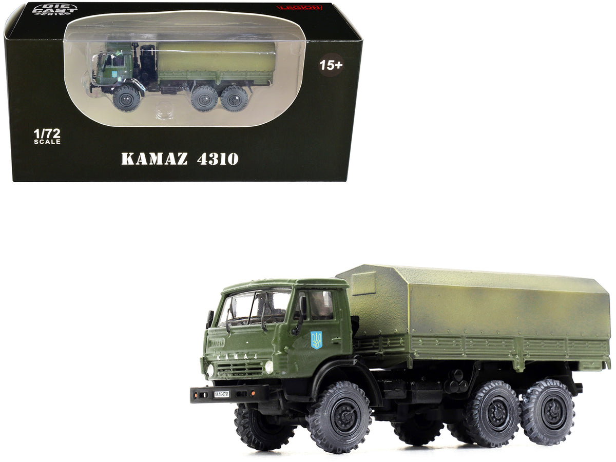 Kamaz 4310 Transport Truck Green (Weathered) "Ukrainian Ground Forces" 1/72 Diecast Model