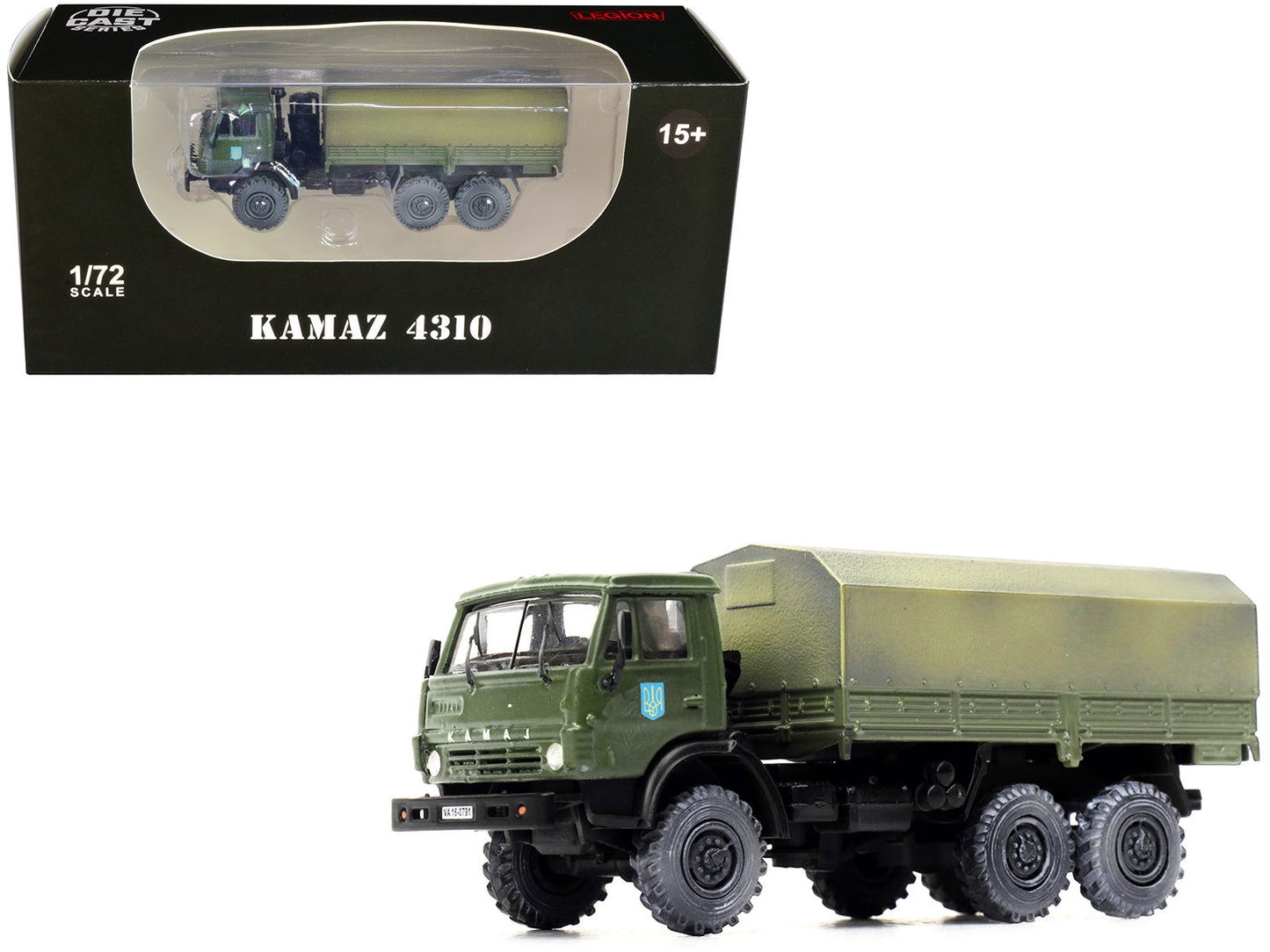 Kamaz 4310 Transport Truck Green (Weathered) "Ukrainian Ground Forces" 1/72 Diecast Model