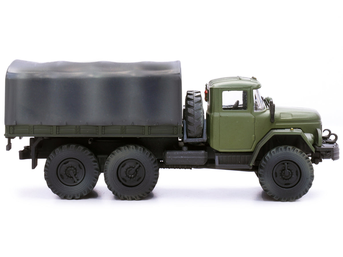ZIL 131 Cargo Truck Green with White Stripes "Ukrainian Ground Forces" 1/72 Diecast Model