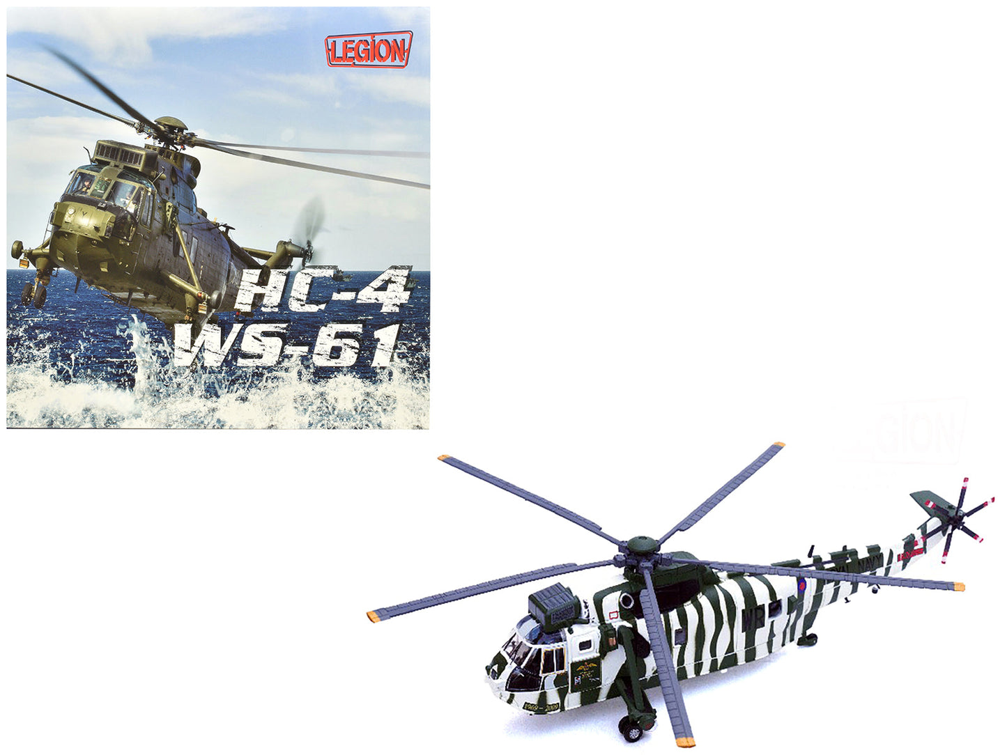 Westland Sea King HC.4 Helicopter "40th Anniversary Livery 848 Naval Air Squadron Commando Helicopter Force Royal Naval Air Station Yeovilton Somerset" (2009) British Royal Navy 1/72 Diecast Model