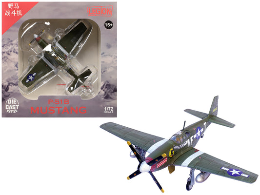 North American P-51B Mustang Aircraft "Shangri-La 336th Fighter Squadron 4th Fighter Group" (1944) United States Army Air Forces 1/72 Diecast Model Airplane