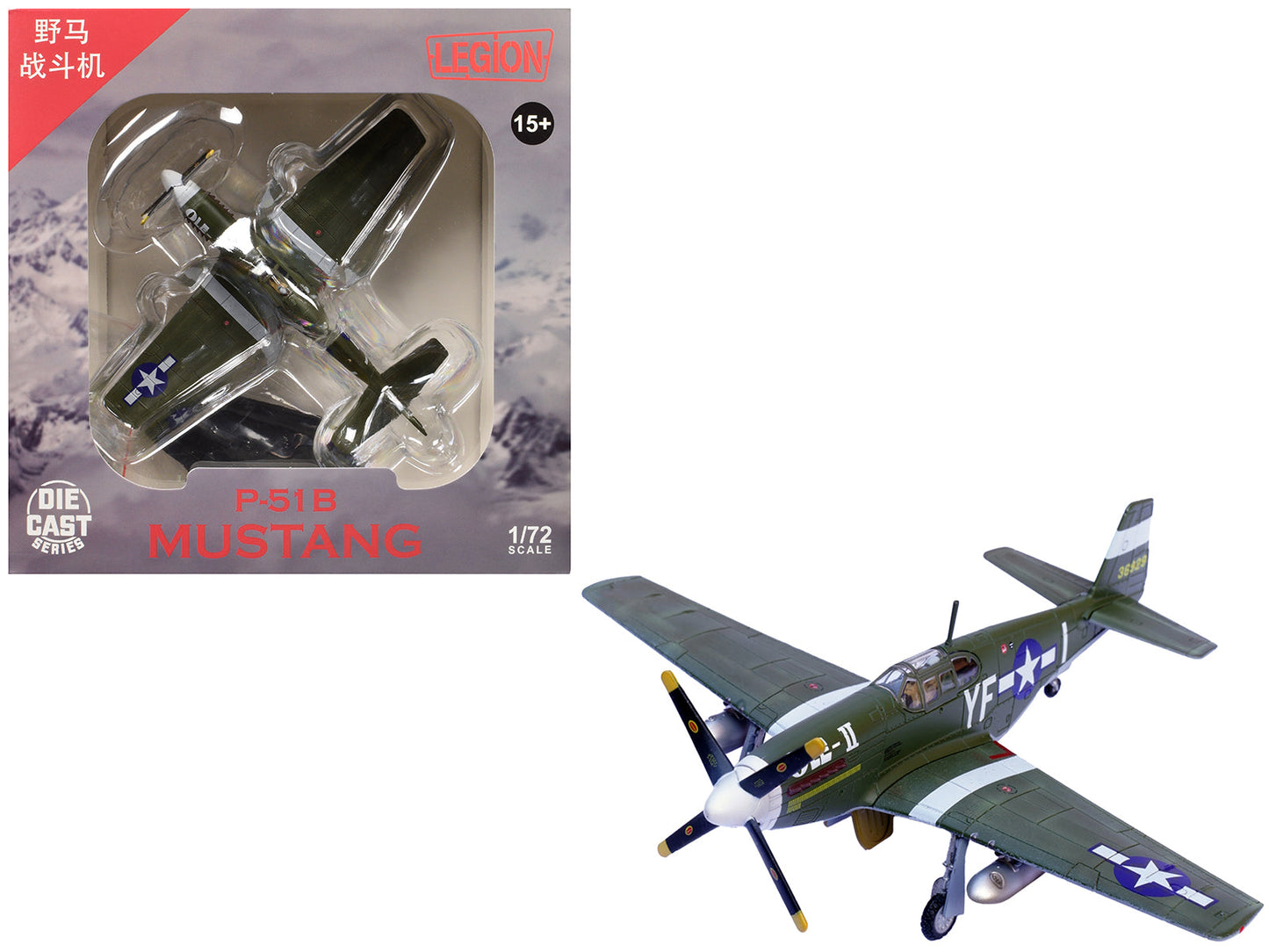North American P-51B Mustang Aircraft "Ole-II 358th Fighter Squadron 355th Fighter Group Steeple Morden Strafers" (1944) United States Army Air Forces 1/72 Diecast Model Airplane