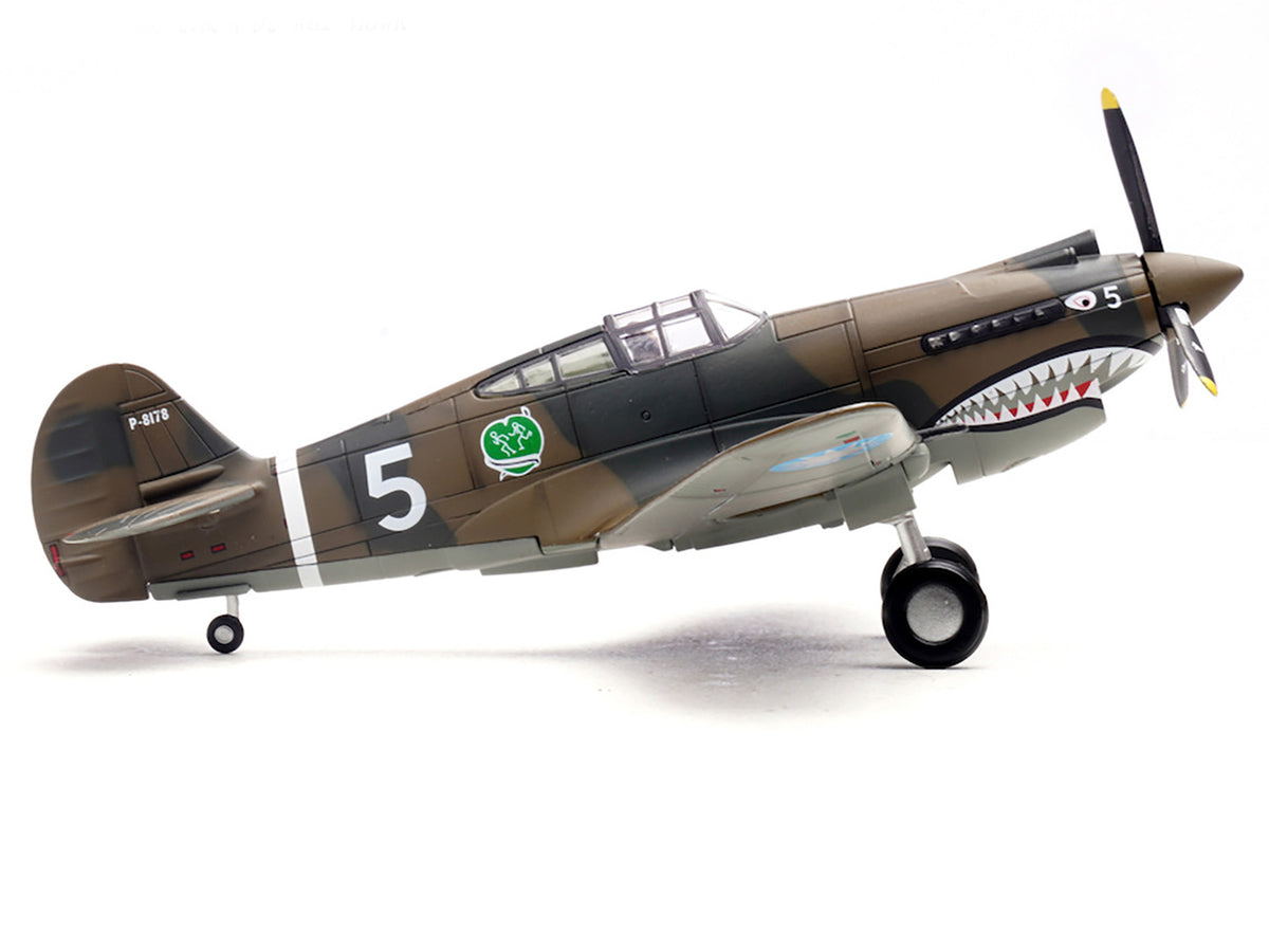 Curtiss P-40B/C Warhawk Fighter Aircraft "White 5 Charles Bond 1st Squadron Flying Tigers Chinese Air Force" (1942) 1st American Volunteer Group 1/72 Diecast Model Airplane