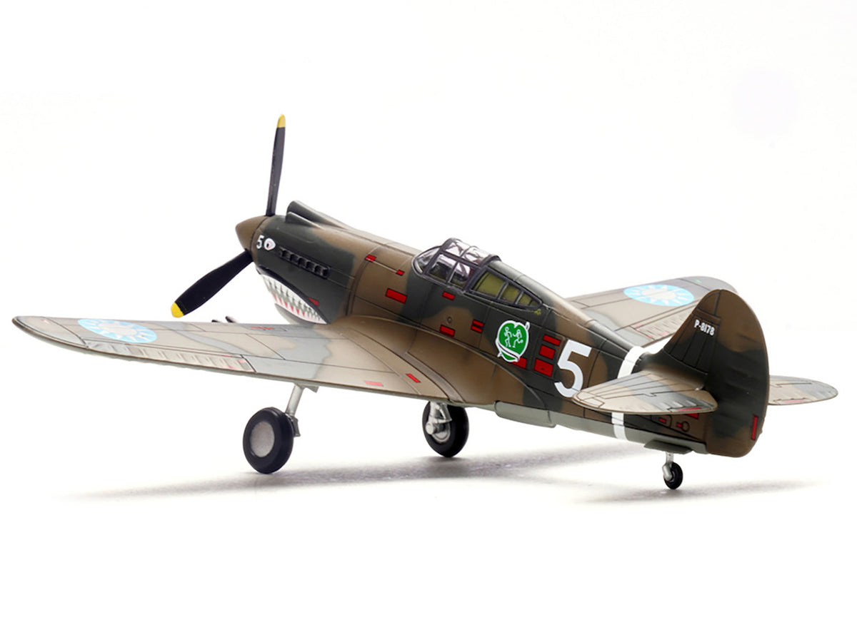Curtiss P-40B/C Warhawk Fighter Aircraft "White 5 Charles Bond 1st Squadron Flying Tigers Chinese Air Force" (1942) 1st American Volunteer Group 1/72 Diecast Model Airplane