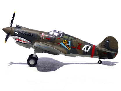 Curtiss P-40B/C Warhawk Fighter Aircraft "White 47 Robert T. Smith 3rd Squadron Hell's Angels Chinese Air Force Burma" (1942) 1st American Volunteer Group 1/72 Diecast Model Airplane