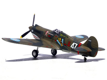 Curtiss P-40B/C Warhawk Fighter Aircraft "White 47 Robert T. Smith 3rd Squadron Hell's Angels Chinese Air Force Burma" (1942) 1st American Volunteer Group 1/72 Diecast Model Airplane