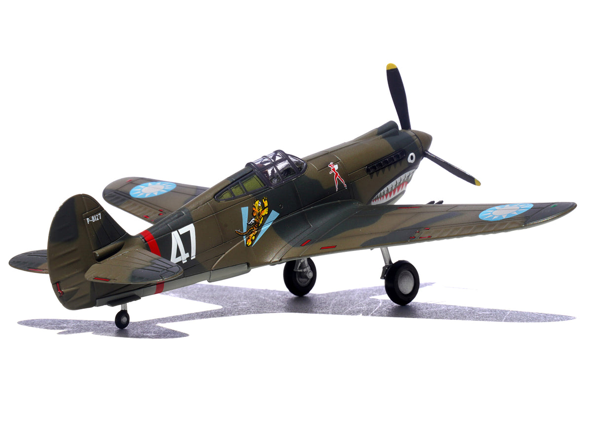 Curtiss P-40B/C Warhawk Fighter Aircraft "White 47 Robert T. Smith 3rd Squadron Hell's Angels Chinese Air Force Burma" (1942) 1st American Volunteer Group 1/72 Diecast Model Airplane