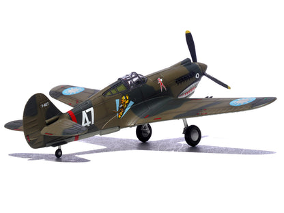 Curtiss P-40B/C Warhawk Fighter Aircraft "White 47 Robert T. Smith 3rd Squadron Hell's Angels Chinese Air Force Burma" (1942) 1st American Volunteer Group 1/72 Diecast Model Airplane