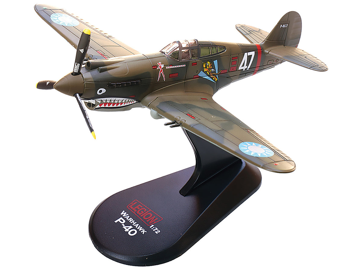 Curtiss P-40B/C Warhawk Fighter Aircraft "White 47 Robert T. Smith 3rd Squadron Hell's Angels Chinese Air Force Burma" (1942) 1st American Volunteer Group 1/72 Diecast Model Airplane