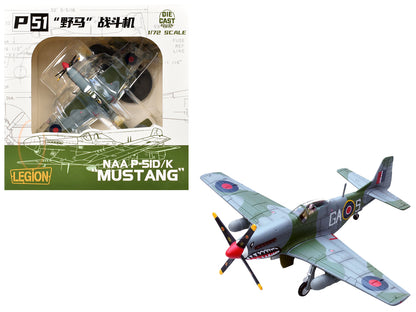 North American Mustang Mk.IV Aircraft "KH774 F/L Ellis Blanchford No. 112 'Shark' Squadron 239 Wing Italy" (1945) Royal Air Force 1/72 Diecast Model Airplane