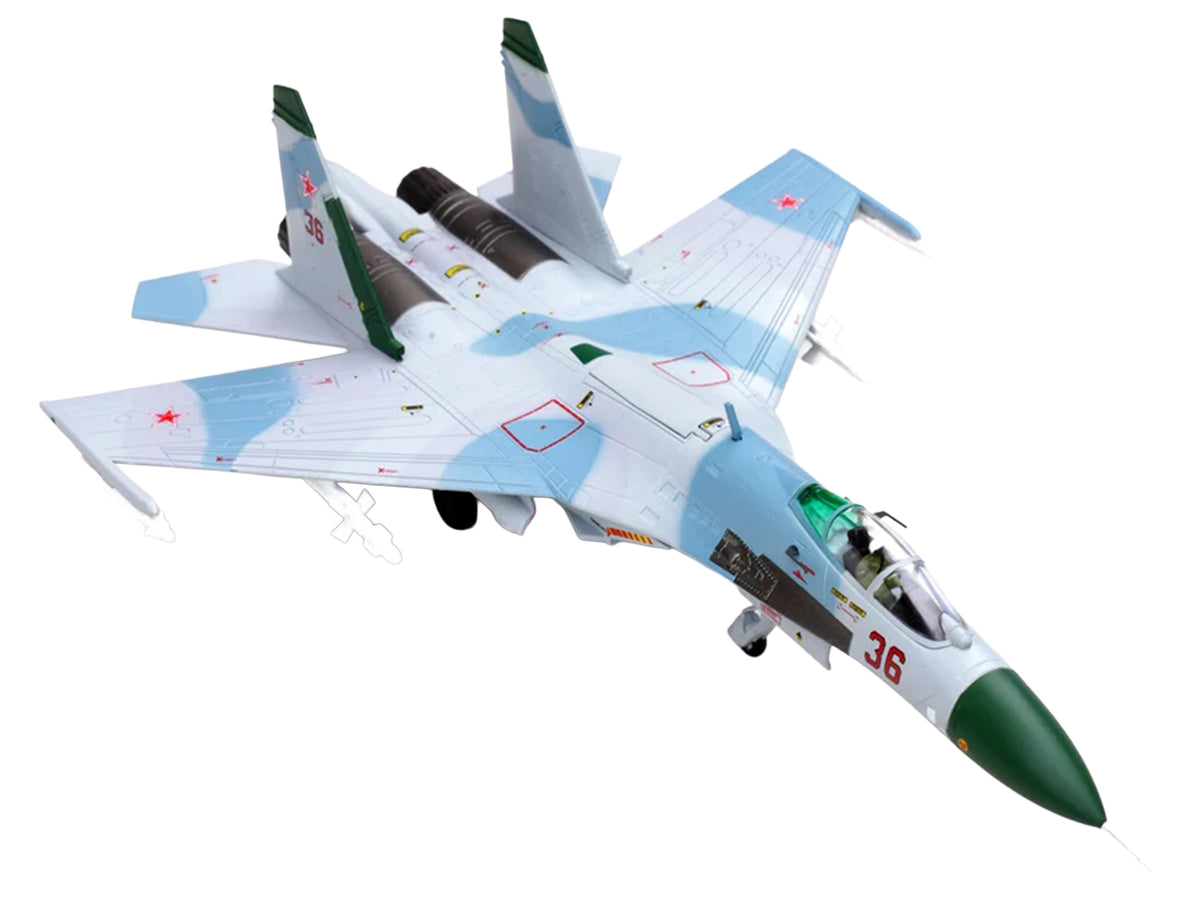 Sukhoi Su-27 Flanker-B Aircraft "Red 36 941st Fighter Aviation Regiment" (1987) Soviet Air Force 1/100 Diecast Model Airplane