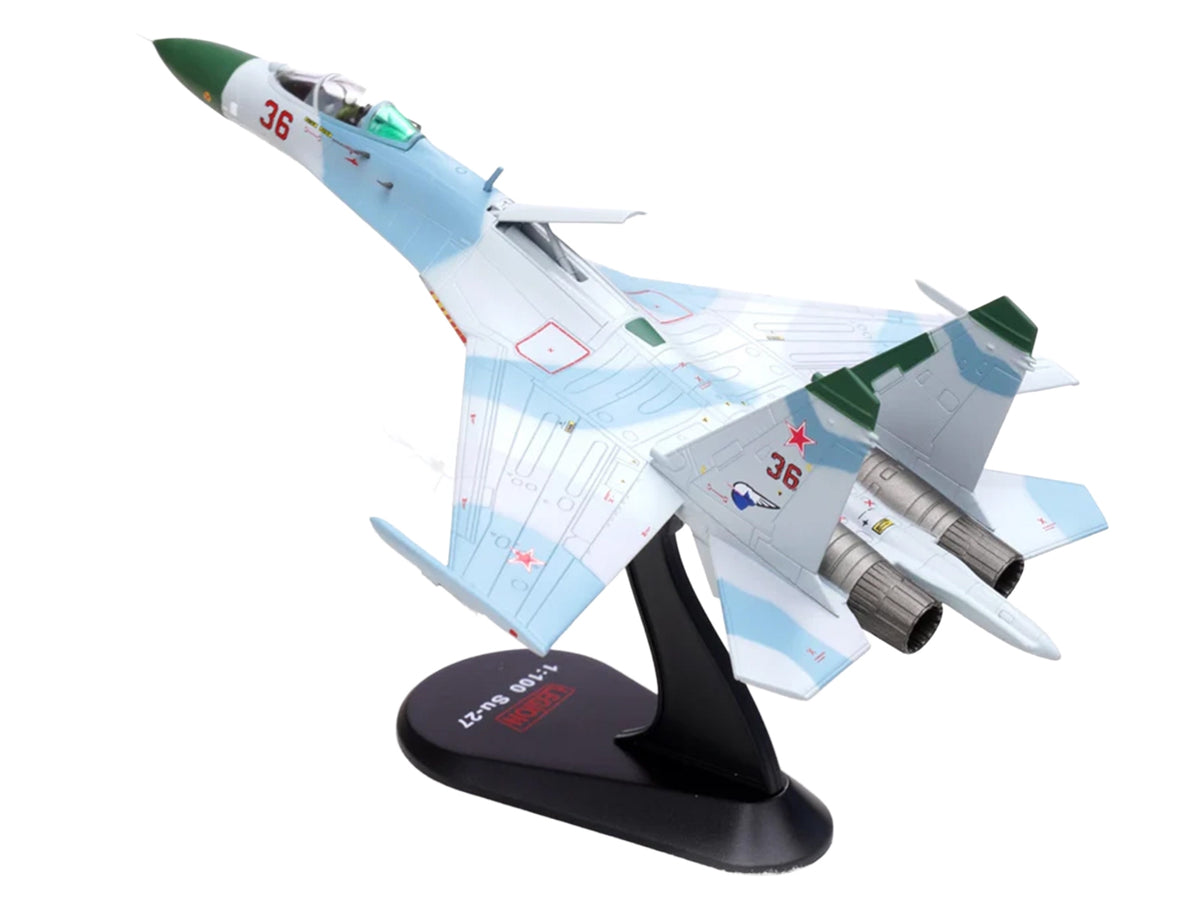 Sukhoi Su-27 Flanker-B Aircraft "Red 36 941st Fighter Aviation Regiment" (1987) Soviet Air Force 1/100 Diecast Model Airplane