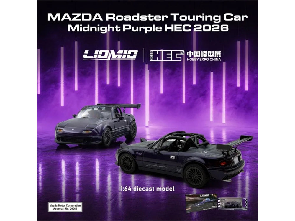 Mazda Roadster Touring Car RHD (Right Hand Drive) Midnight Purple Metallic "Hobby Expo China 2026 Event Edition" 1/64 Diecast Model Car