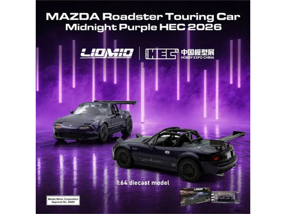 Mazda Roadster Touring Car RHD (Right Hand Drive) Midnight Purple Metallic "Hobby Expo China 2026 Event Edition" 1/64 Diecast Model Car