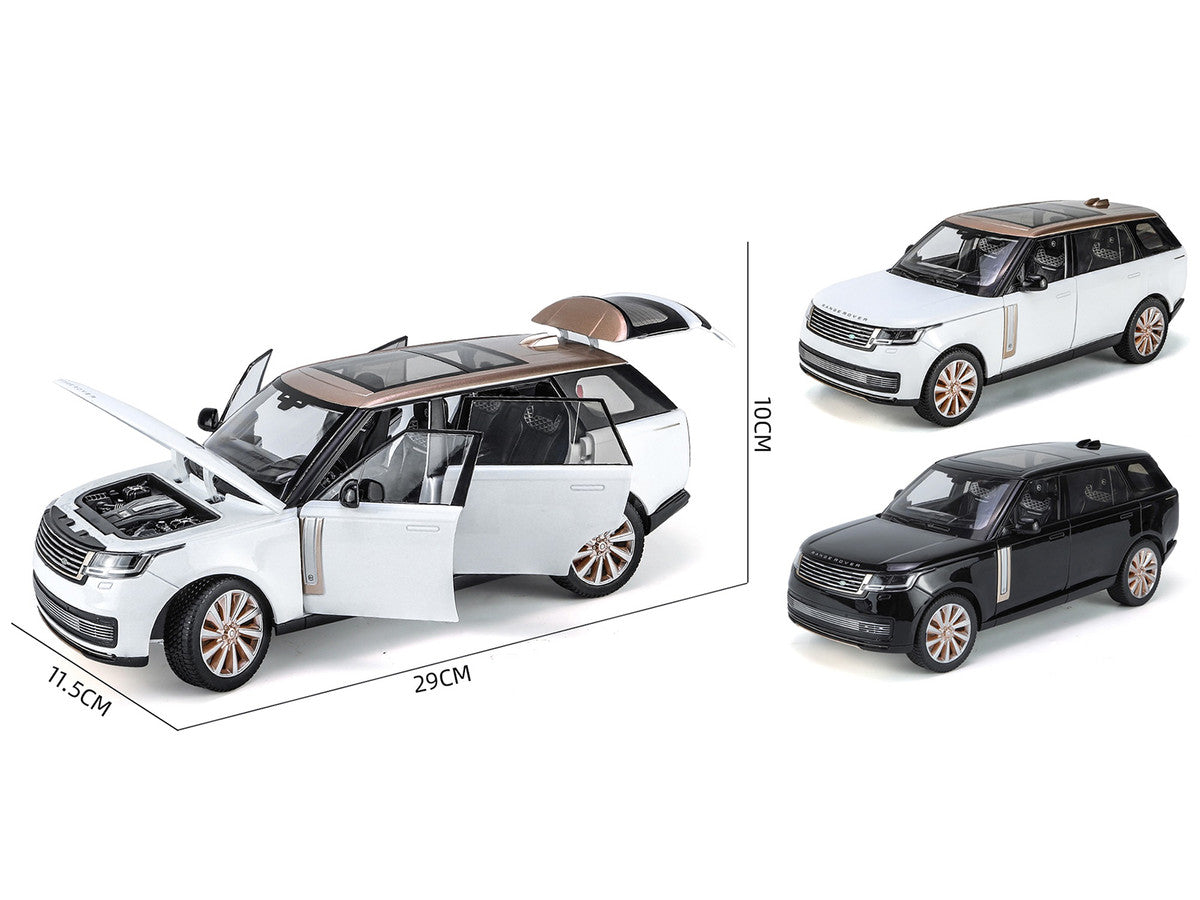 2022 Land Rover Range Rover SV White Metallic with Rose Gold Top and Moonroof 1/18 Diecast Model Car