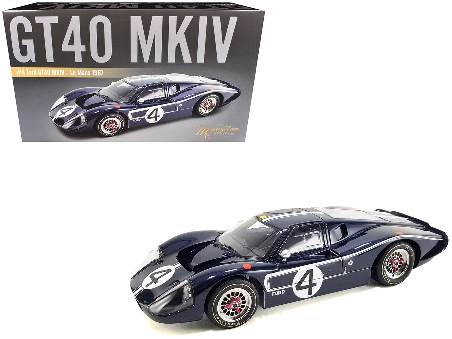 Ford GT40 MKIV #4 Denny Hulme - Lloyd Ruby "Holman & Moody" "24 Hours of Le Mans" (1967) "Masterpiece Collection" 1/12 Diecast Model Car