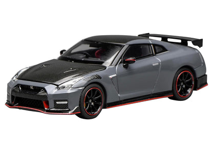2022 Nissan GT-R Nismo (R35) RHD (Right Hand Drive) Stealth Gray with Carbon Hood and Top "Senior 64" Series 1/64 Diecast Model Car