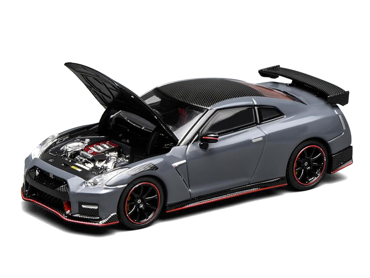 2022 Nissan GT-R Nismo (R35) RHD (Right Hand Drive) Stealth Gray with Carbon Hood and Top "Senior 64" Series 1/64 Diecast Model Car