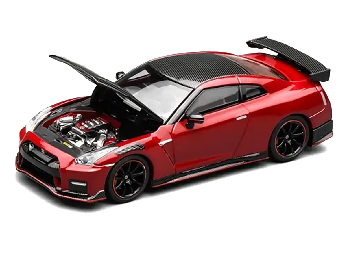 2022 Nissan GT-R Nismo (R35) RHD (Right Hand Drive) Vibrant Red with Carbon Hood and Top "Senior 64" Series 1/64 Diecast Model Car