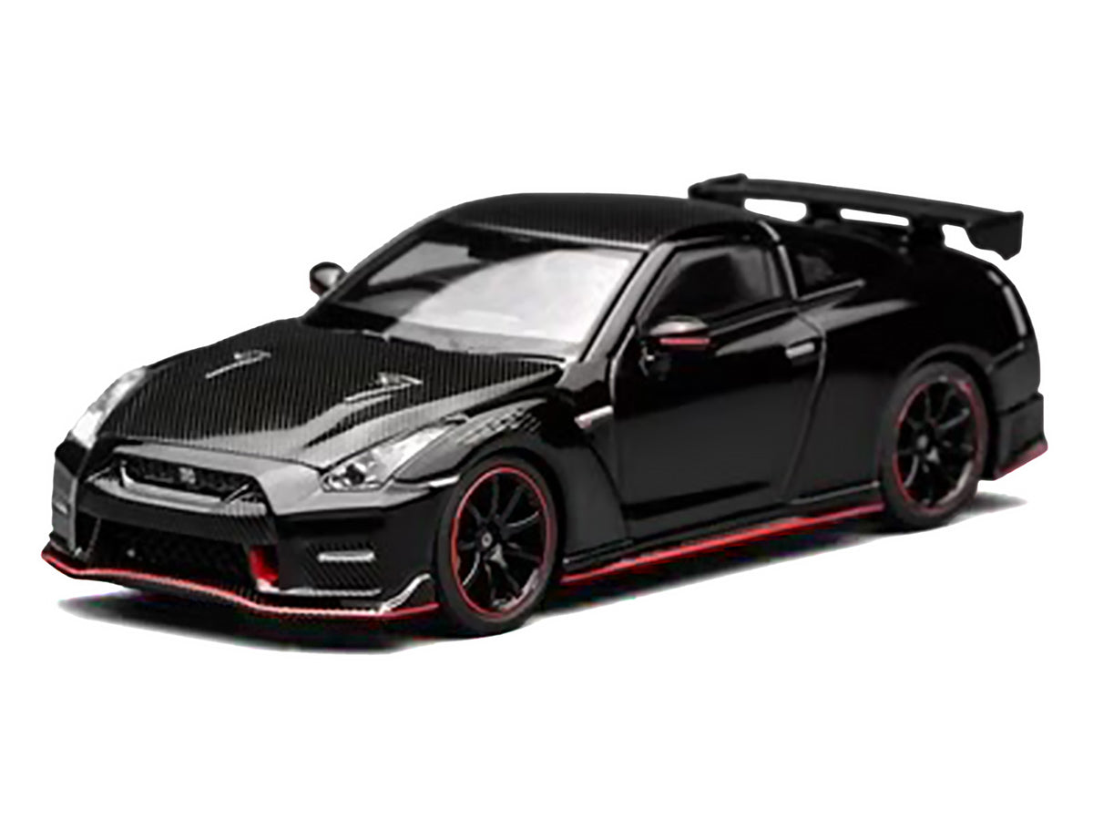 2022 Nissan GT-R Nismo (R35) RHD (Right Hand Drive) Meteor Flake Black Pearl with Carbon Hood and Top "Senior 64" Series 1/64 Diecast Model Car