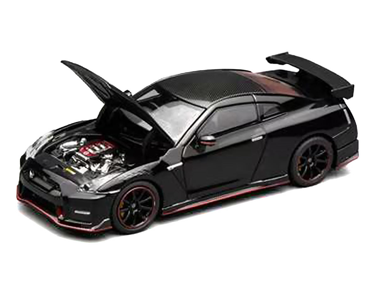 2022 Nissan GT-R Nismo (R35) RHD (Right Hand Drive) Meteor Flake Black Pearl with Carbon Hood and Top "Senior 64" Series 1/64 Diecast Model Car