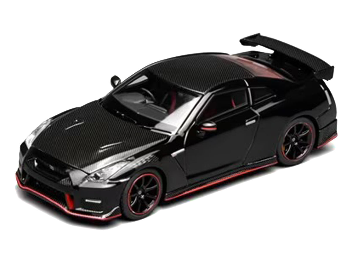 2022 Nissan GT-R Nismo (R35) RHD (Right Hand Drive) Meteor Flake Black Pearl with Carbon Hood and Top "Senior 64" Series 1/64 Diecast Model Car