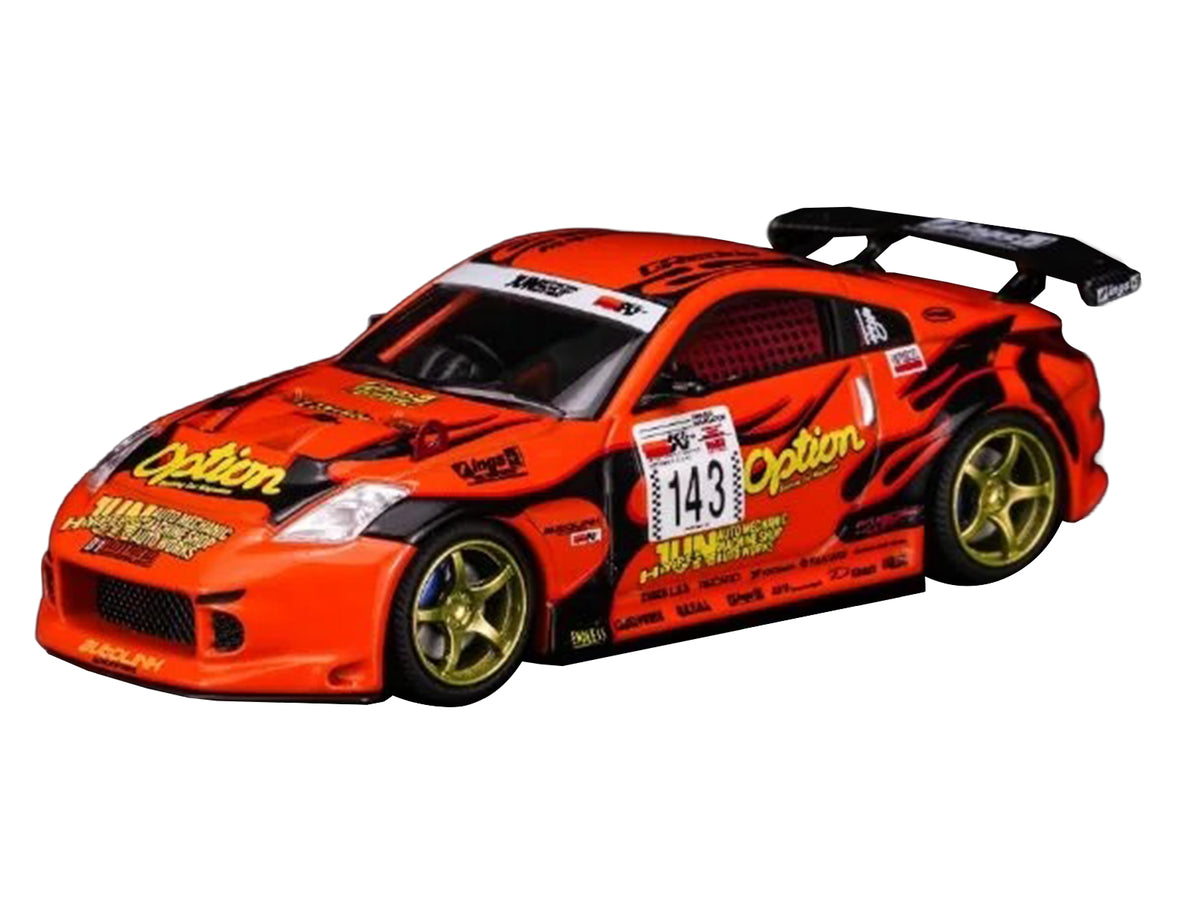 Nissan Fairlady Z RHD (Right Hand Drive) #143 "Option Stream Z" Orange with Graphics 1/64 Diecast Model Car