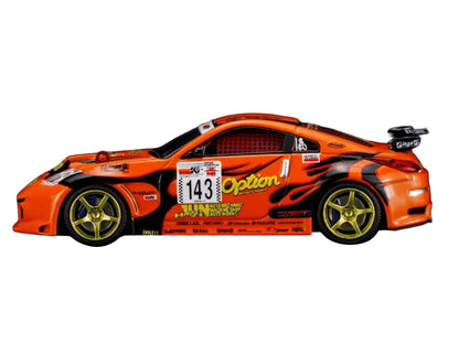Nissan Fairlady Z RHD (Right Hand Drive) #143 "Option Stream Z" Orange with Graphics 1/64 Diecast Model Car