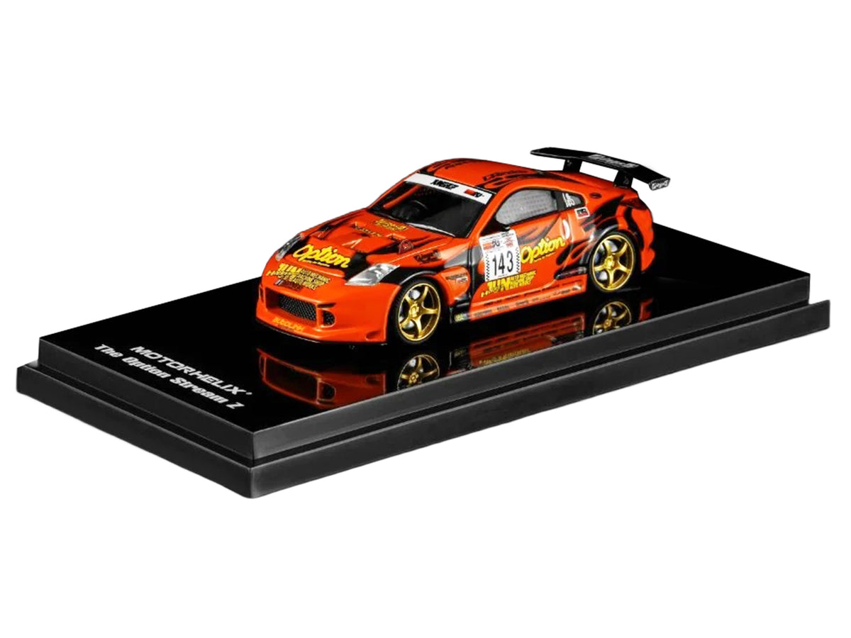 Nissan Fairlady Z RHD (Right Hand Drive) #143 "Option Stream Z" Orange with Graphics 1/64 Diecast Model Car