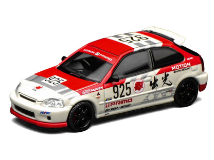 Honda Civic Type R (EK9) RHD (Right Hand Drive) #925 "Idemitsu Motion" White and Red 1/64 Diecast Model Car