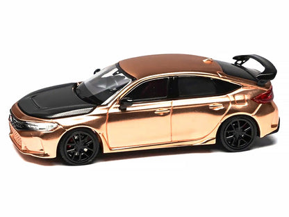 Honda Civic Type R (FL5) RHD (Right Hand Drive) Electroplating Copper Metallic with Carbon Hood "Hong Kong Toycar Salon 2025" "Senior 64" Series Limited Edition to 599 pieces Worldwide 1/64 Diecast Model Car