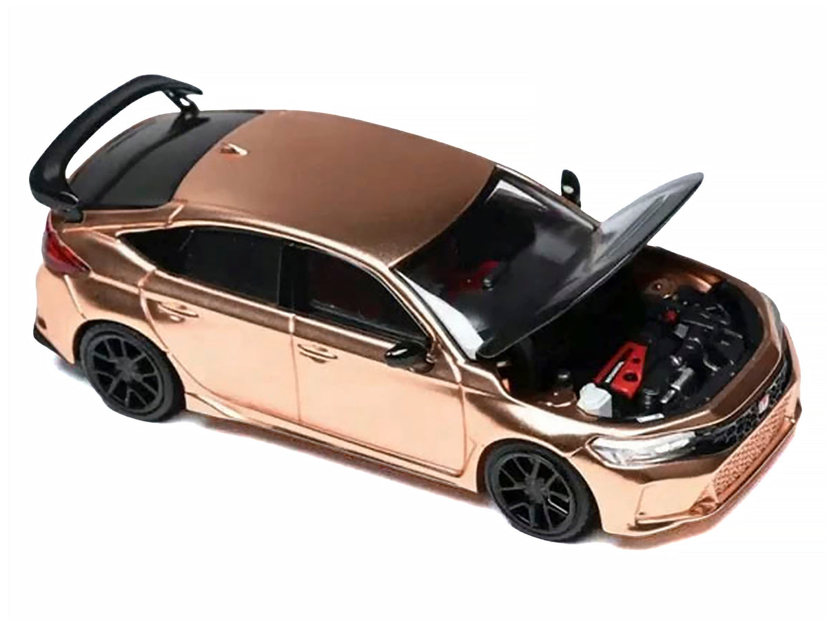 Honda Civic Type R (FL5) RHD (Right Hand Drive) Electroplating Copper Metallic with Carbon Hood "Hong Kong Toycar Salon 2025" "Senior 64" Series Limited Edition to 599 pieces Worldwide 1/64 Diecast Model Car