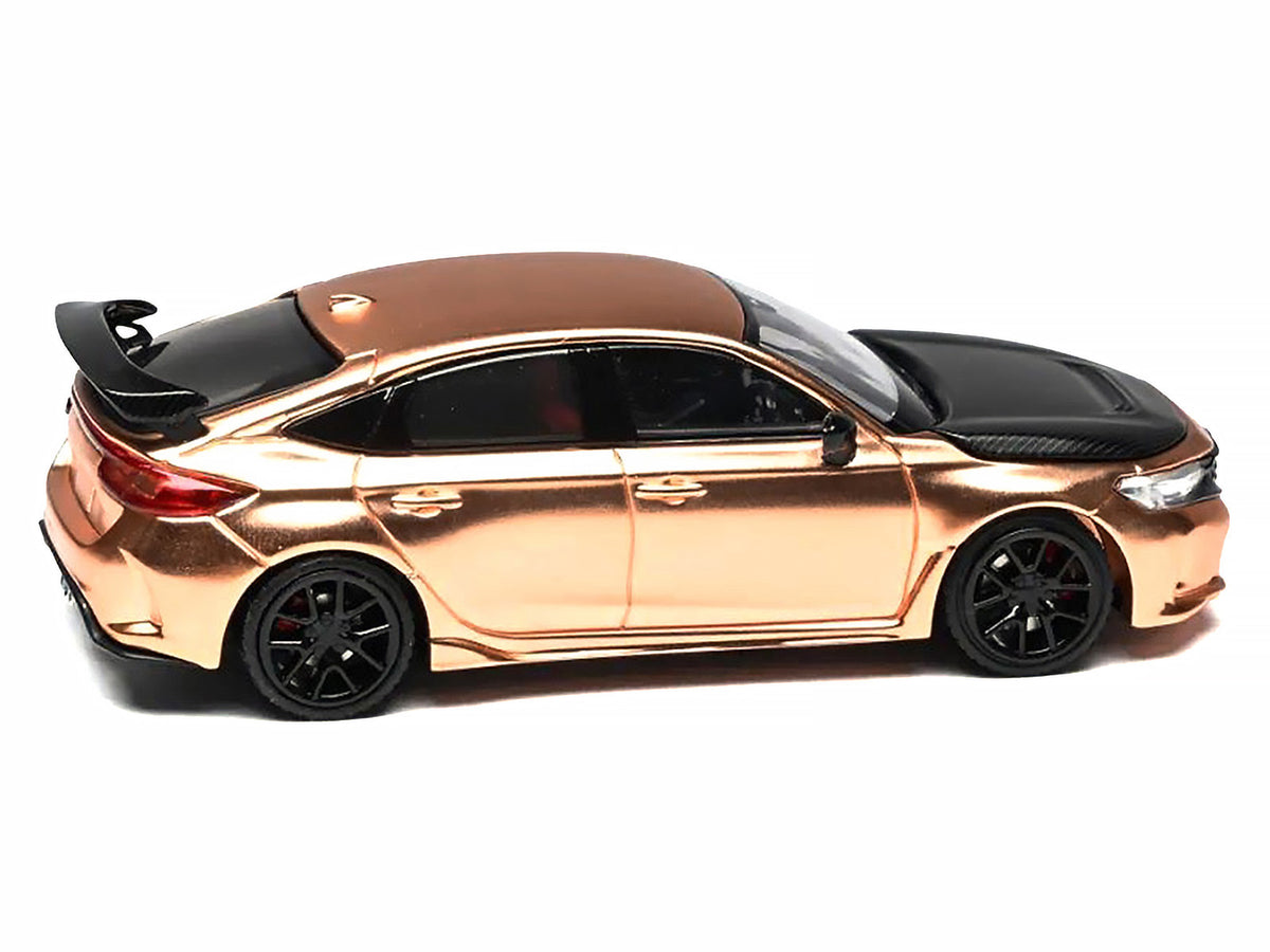 Honda Civic Type R (FL5) RHD (Right Hand Drive) Electroplating Copper Metallic with Carbon Hood "Hong Kong Toycar Salon 2025" "Senior 64" Series Limited Edition to 599 pieces Worldwide 1/64 Diecast Model Car
