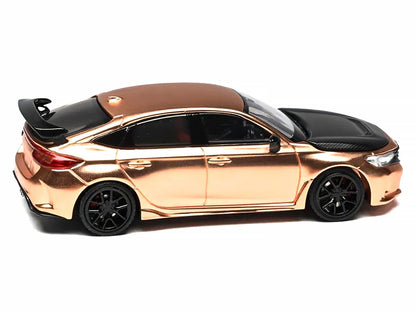 Honda Civic Type R (FL5) RHD (Right Hand Drive) Electroplating Copper Metallic with Carbon Hood "Hong Kong Toycar Salon 2025" "Senior 64" Series Limited Edition to 599 pieces Worldwide 1/64 Diecast Model Car