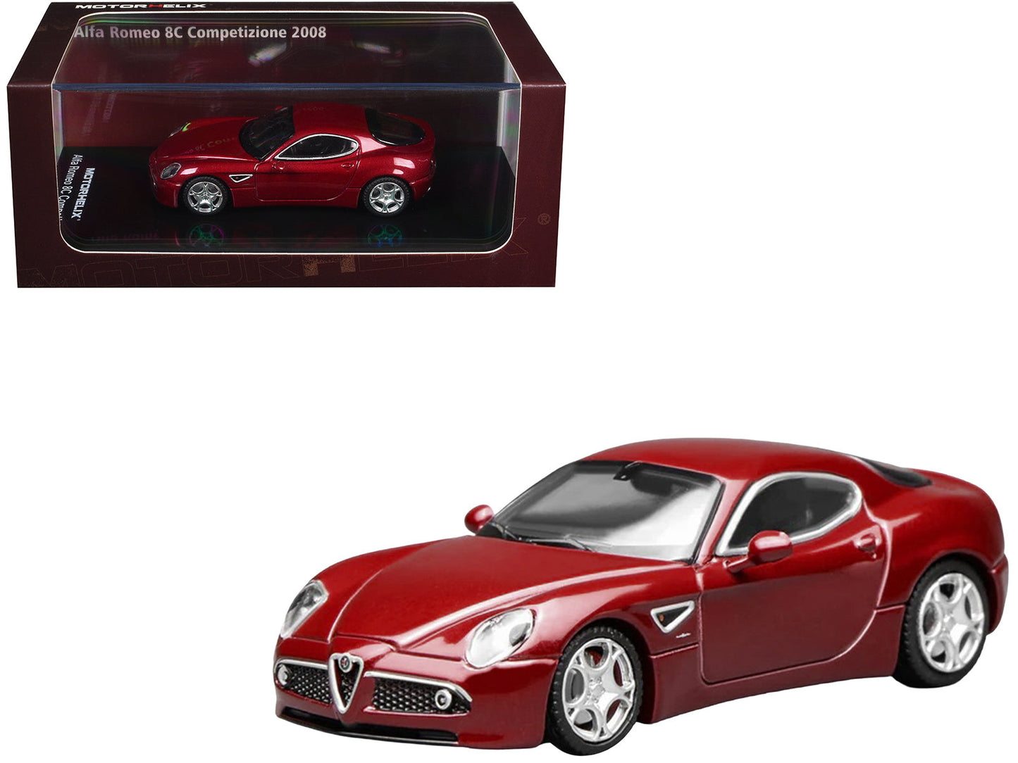 2008 Alfa Romeo 8C Competizione Competition Red Metallic 1/64 Diecast Model Car