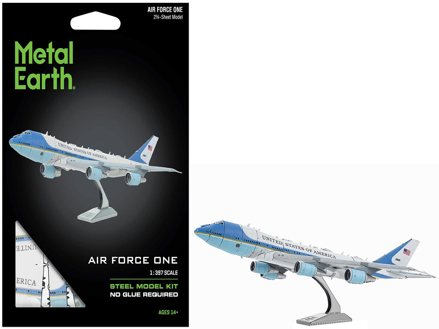 Model Kit Boeing 747 Transport Aircraft "Air Force One Presidential Plane" United States Air Force (Moderate Difficulty) Steel Model