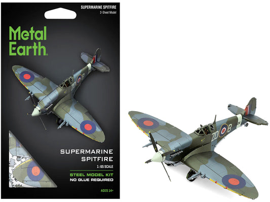 Model Kit Supermarine Spitfire Fighter Aircraft "British Royal Air Force" (Moderate Difficulty) Steel Model