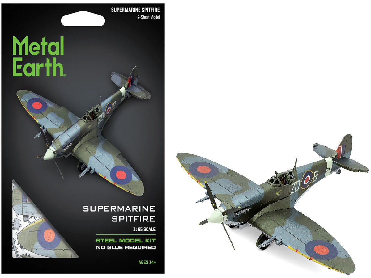 Model Kit Supermarine Spitfire Fighter Aircraft "British Royal Air Force" (Moderate Difficulty) Steel Model