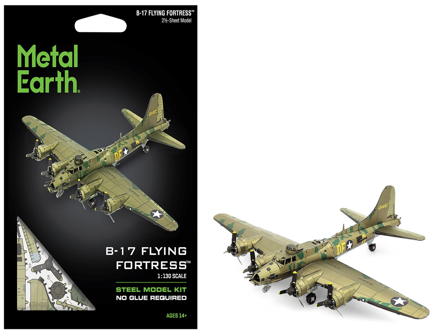 Model Kit Boeing B-17 Flying Fortress Bomber Aircraft "World War II" United States Army Air Forces (Challenging Difficulty) Steel Model