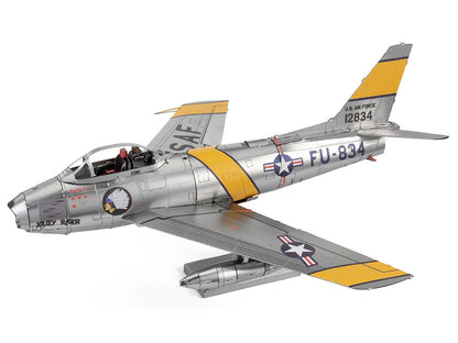 Model Kit North American F-86 Sabre Fighter Aircraft "Jolley Roger" United States Air Force (Moderate Difficulty) Steel Model