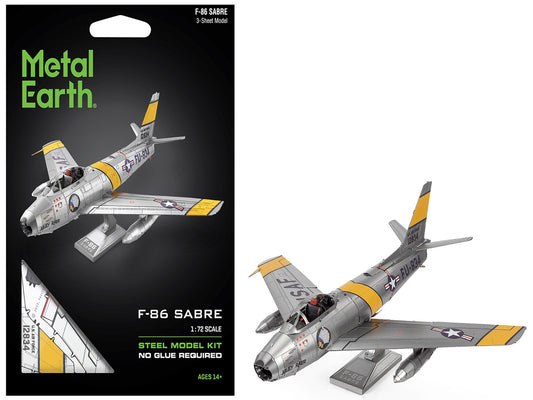 Model Kit North American F-86 Sabre Fighter Aircraft "Jolley Roger" United States Air Force (Moderate Difficulty) Steel Model