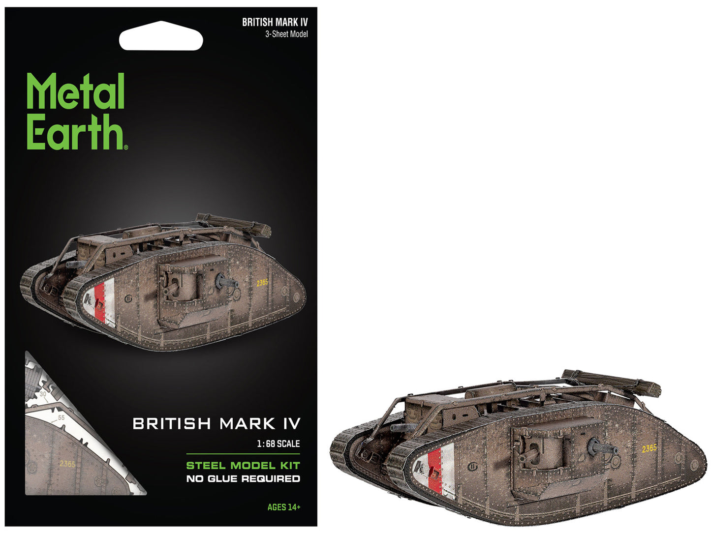Model Kit British Mark IV Tank (Moderate Difficulty) Steel Model